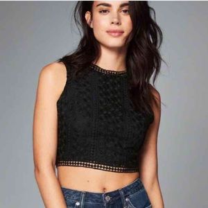 Abercrombie Mixed Lace Crop Top